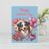 Valentijnsdag - Australian Shepherd 4 - Feestdagenkaart (Staand voorkant)