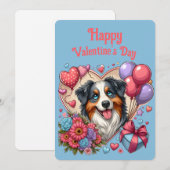 Valentijnsdag - Australian Shepherd 4 - Feestdagenkaart (Voorkant / Achterkant)