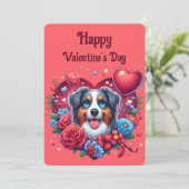 Valentijnsdag - Australian Shepherd 5 - Feestdagenkaart (Staand voorkant)