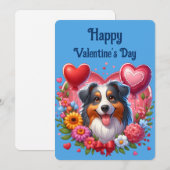Valentijnsdag - Australian Shepherd 6 -  Feestdagenkaart (Voorkant / Achterkant)