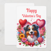 Valentijnsdag - Australian Shepherd 6 -  Feestdagenkaart (Voorkant / Achterkant)