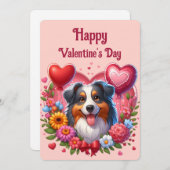 Valentijnsdag - Australian Shepherd 6 -  Feestdagenkaart (Voorkant / Achterkant)