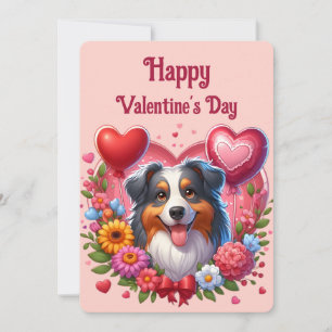 Valentijnsdag - Australian Shepherd 6 - Feestdagenkaart
