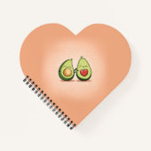 Valentijnsdag avocado halveert liefdespatroon notitieboek (Voorkant)
