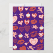 Valentijnsdag baby aankondiging paarse cupido's (Achterkant)