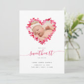 Valentijnsdag Baby Flat Announcement Kaart (Staand voorkant)