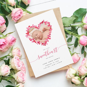 Valentijnsdag Baby Flat Announcement Kaart