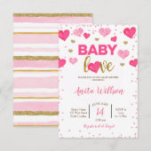 Valentijnsdag Baby Love Shower Kaart (Voorkant / Achterkant)