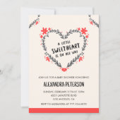 Valentijnsdag baby shower bloemenhart kaart (Voorkant)