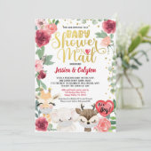 Valentijnsdag Baby shower door Mail Red Rose Kaart (Staand voorkant)