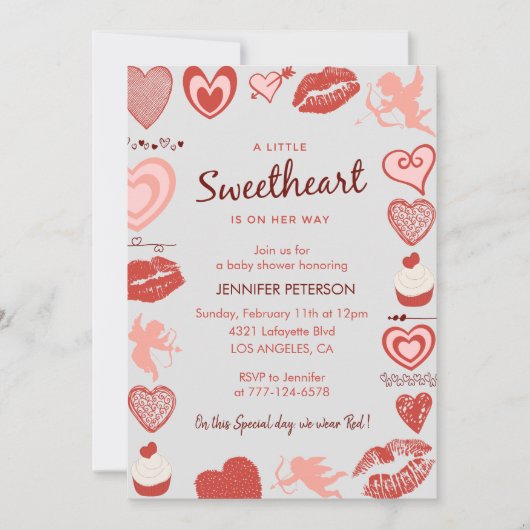 Valentijnsdag baby shower een beetje lieverd kaart (Voorkant)