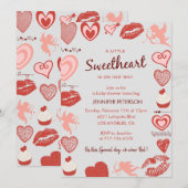 Valentijnsdag baby shower een beetje lieverd kaart (Voorkant / Achterkant)