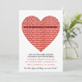 Valentijnsdag baby shower Het is een meisje harten Kaart (Staand voorkant)