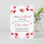 Valentijnsdag Baby shower Invitation Hearts Kaart (Staand voorkant)