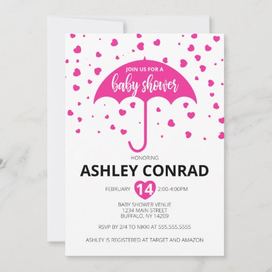 Valentijnsdag Baby shower Kaart (Voorkant)