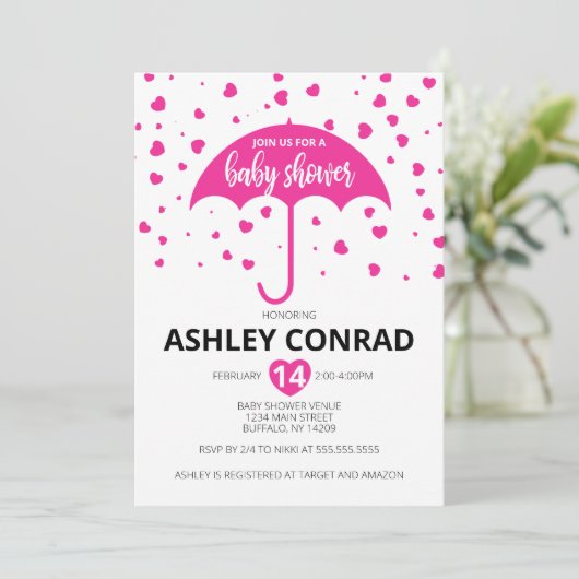 Valentijnsdag Baby shower Kaart (Staand voorkant)