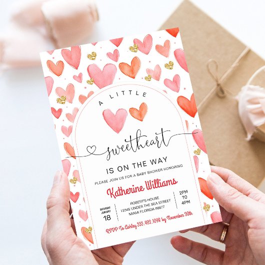 Valentijnsdag Baby shower Kaart