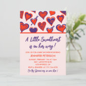 Valentijnsdag baby shower kleine lieverd meisje kaart (Staand voorkant)