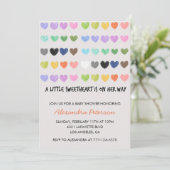 Valentijnsdag baby shower kleurrijk lief hart kaart (Staand voorkant)