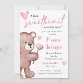 Valentijnsdag Baby shower Meisje Kaart (Voorkant)