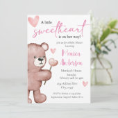 Valentijnsdag Baby shower Meisje Kaart (Staand voorkant)