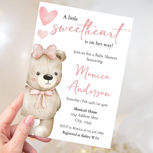Valentijnsdag Baby shower Meisje Kaart
