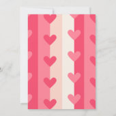 Valentijnsdag baby shower modern roze harten kaart (Achterkant)