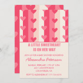 Valentijnsdag baby shower modern roze harten kaart (Voorkant / Achterkant)