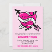 Valentijnsdag baby shower Roze hartpijl Kaart (Voorkant)