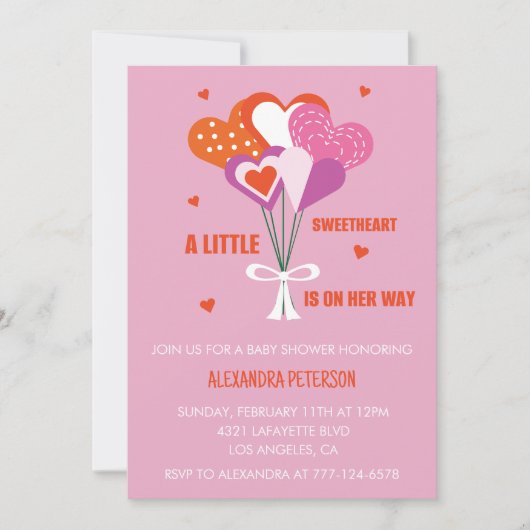 Valentijnsdag baby shower Schattigee harten boeket Kaart (Voorkant)