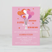 Valentijnsdag baby shower Schattigee harten boeket Kaart (Staand voorkant)