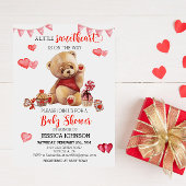 Valentijnsdag Baby shower Teddy Bear Hearts Kaart
