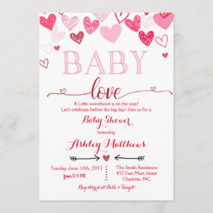Valentijnsdag Baby shower Uitnodiging
