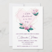 Valentijnsdag baby shower uitnodiging Elegant roze (Voorkant)