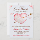 Valentijnsdag baby shower uitnodiging hart pijl (Voorkant)