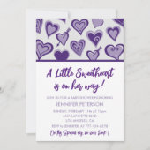 Valentijnsdag baby shower uitnodiging meisje (Voorkant)