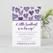 Valentijnsdag baby shower uitnodiging meisje (Staand voorkant)