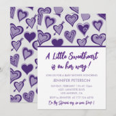 Valentijnsdag baby shower uitnodiging meisje (Voorkant / Achterkant)