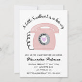 Valentijnsdag baby shower uitnodiging roze telefoo (Voorkant)