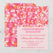 Valentijnsdag baby shower uitnodiging schattig roz (Voorkant / Achterkant)