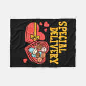 Valentijnsdag Baby Speciale Arbeid Bevalling Verpl Fleece Deken (Voorkant (Horizontaal))