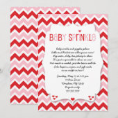 Valentijnsdag Baby Sprinkle / baby shower uitnodig Kaart (Voorkant / Achterkant)