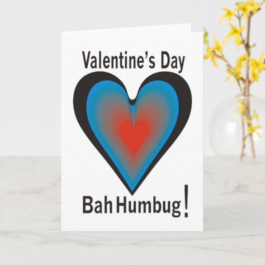 Valentijnsdag Bah Humbug Kaart (Gele Bloem)