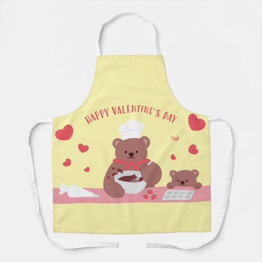Valentijnsdag Bakberen Schort (Voorkant)
