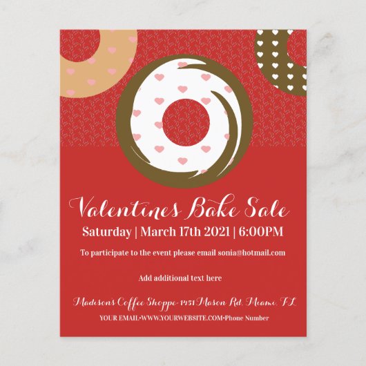 Valentijnsdag Bake Sale Charity Event Flyer (Voorkant)