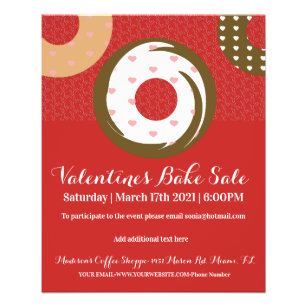 Valentijnsdag Bake Sale Charity Event Flyer