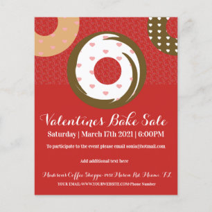 Valentijnsdag Bake Sale Charity Event Flyer