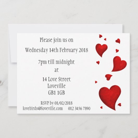 Valentijnsdag Ball Party-uitnodiging Kaart (Achterkant)