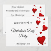 Valentijnsdag Ball Party-uitnodiging Kaart (Voorkant / Achterkant)