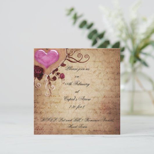 Valentijnsdag Ball Uitnodiging (Staand voorkant)